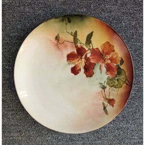 MZ Austria, Hand Painted Porcelain Decorative Plate with Poppies, Flowers